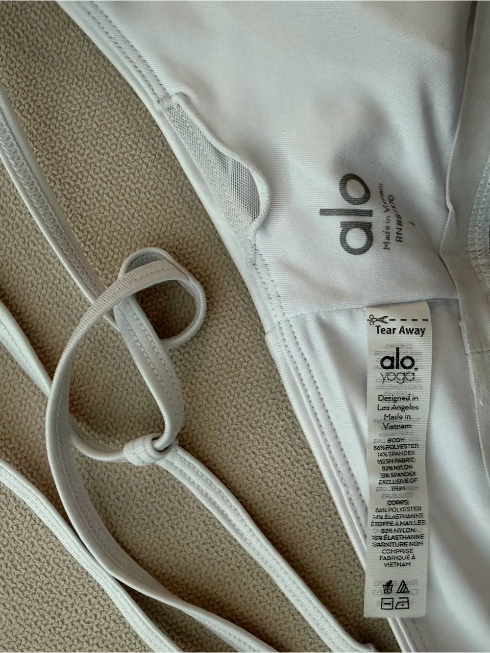 ALO Yoga White Strappy Sports Bralette